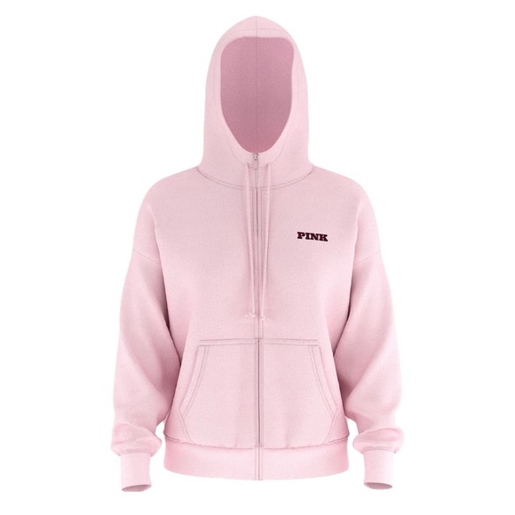 Pink ivy Fleece Campus Full -Zip Hoodie, pink tulip Size Large - Picture 13 of 16